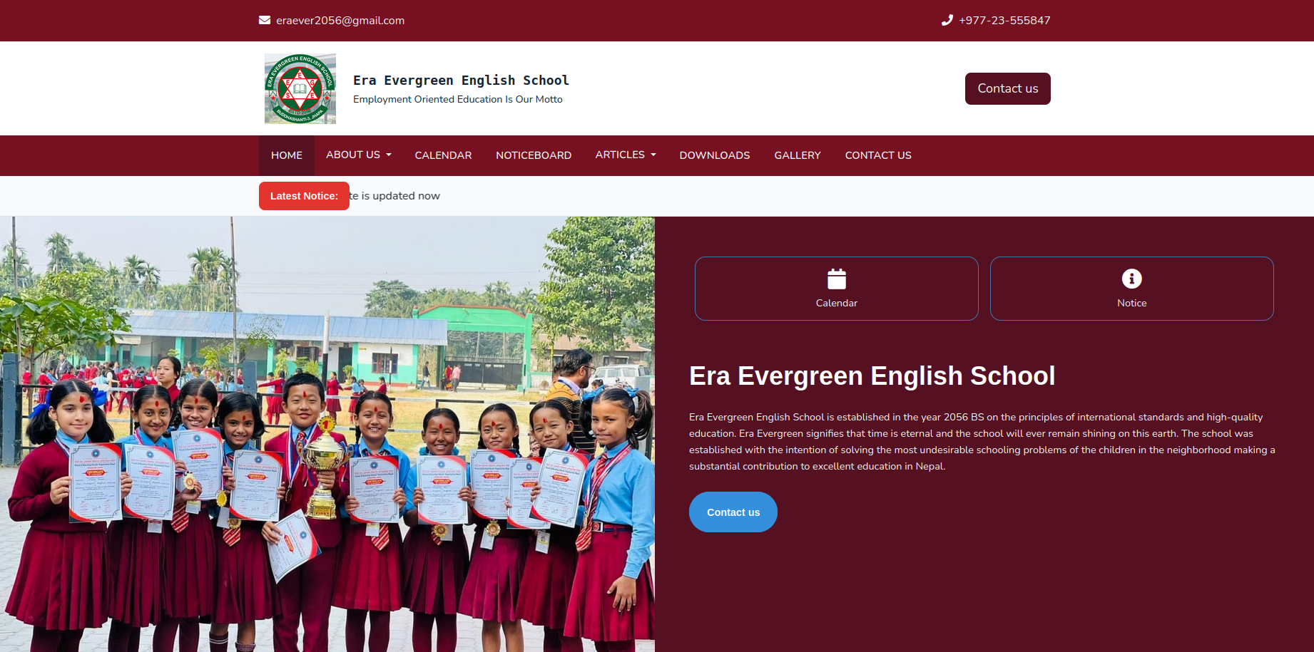 Our schools website is updated now logo